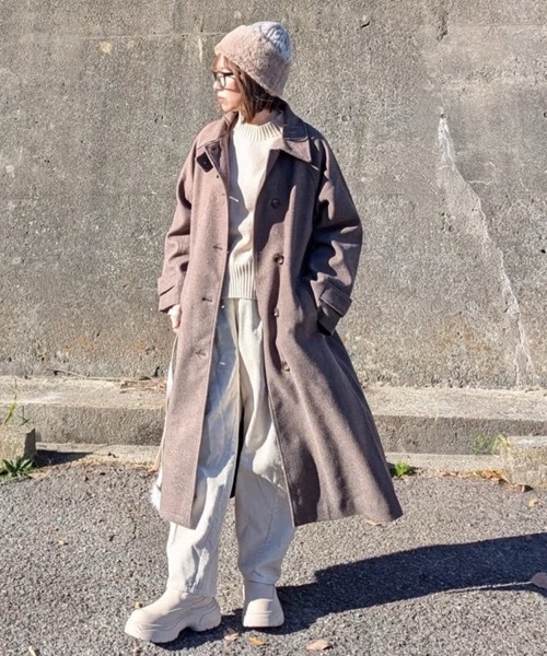 polcadot（ポルカドット）の「ファー切り替えニット（ニットキャップ/ビーニー・レディース・ブラック系/グレイッシュベージュ/アイボリー/ブルー・FREE）」の18枚目の写真