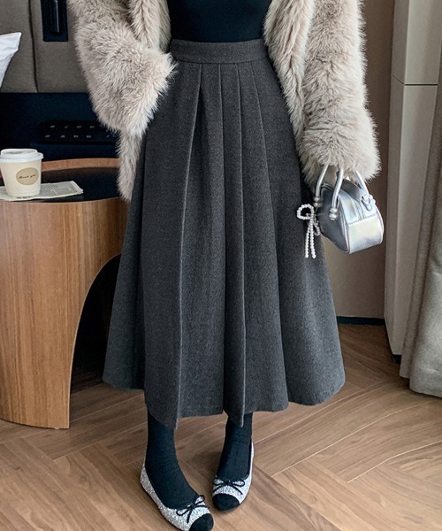 【セール】Aラインギャザースカート（スカート）｜Doux Belle（ドゥーベル）