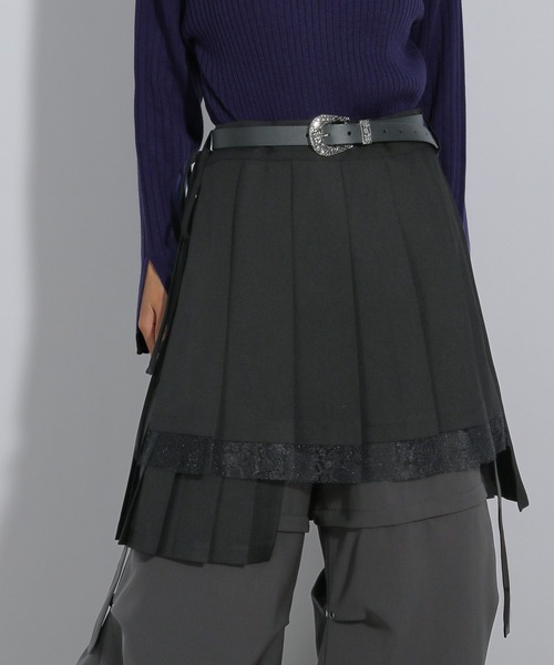 HARE（ハレ）の「プリーツレイヤードマキスカート(HARE)（スカート・レディース・ブラック/チェック・FREE）」の10枚目の写真