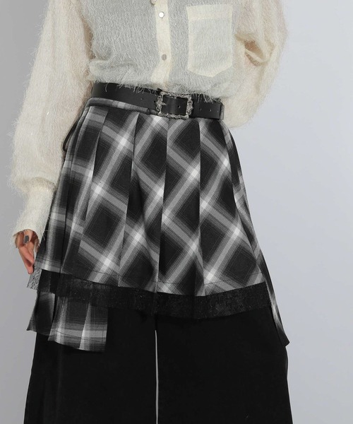 HARE（ハレ）の「プリーツレイヤードマキスカート(HARE)（スカート・レディース・ブラック/チェック・FREE）」の14枚目の写真