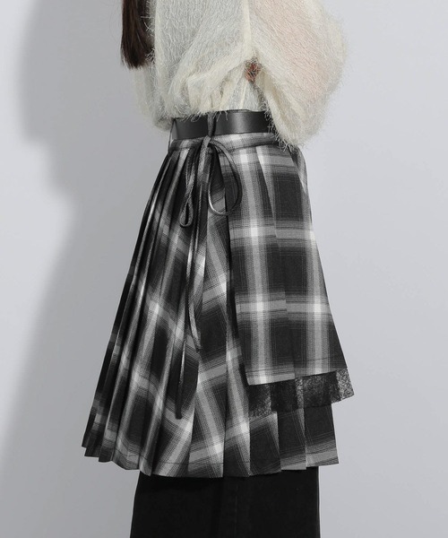 HARE（ハレ）の「プリーツレイヤードマキスカート(HARE)（スカート・レディース・ブラック/チェック・FREE）」の15枚目の写真