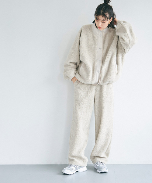 coca（coca）（コカ）の「ボアイージーパンツ（その他パンツ・レディース・アイボリー/チャコール・L/M）」の6枚目の写真