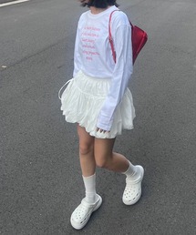 英字テキストデザインロンT/長袖Tシャツ