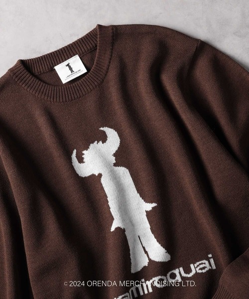 Right-on(ライトオン)の「別注 バンドダブルジャカードニット(ニット/セーター・メンズ・ネイビー/ダークグレー/ホワイト/ブラウン・M/L/XL)」の9枚目の写真