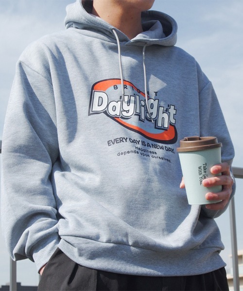 spiritoso（スピリトーゾ）の「daylightビッグプリント裏起毛パーカー（パーカー・レディース・チャコールグレー/杢グレー/ベージュ・FREE）」の11枚目の写真