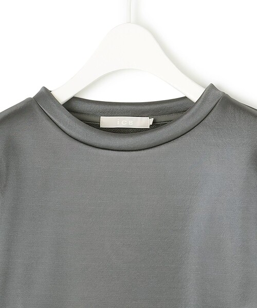 tシャツ 「洗える」サテンボンディング クルーネックプルオーバー レディース セール】【洗える】サテンボンディング クルーネックプル