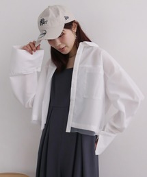チュールレイヤードショートシャツ