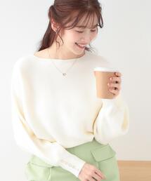 DRESKIP | 【洗える】大人の上品コーデに お袖ビジュー釦付きリブドルマンニット(ニット/セーター)