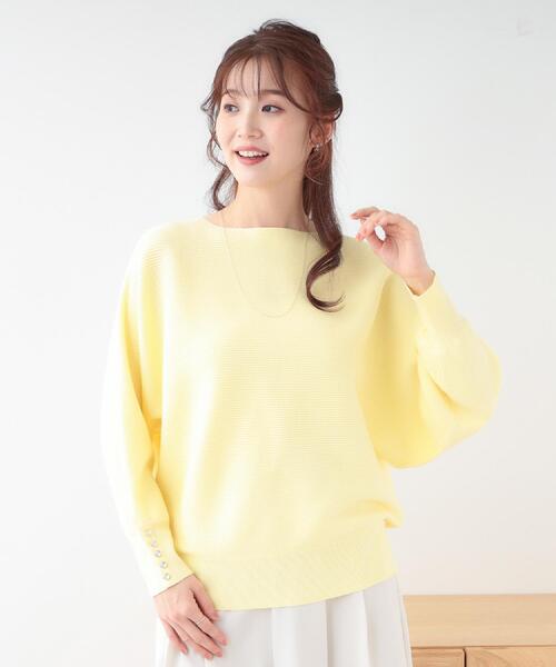 DRESKIP（ドレスキップ）の「【洗える】大人の上品コーデに お袖ビジュー釦付きリブドルマンニット（ニット/セーター・レディース・ピンク系/ブラック/イエロー系その他/オフホワイト/グレー・01/02/03）」の10枚目の写真