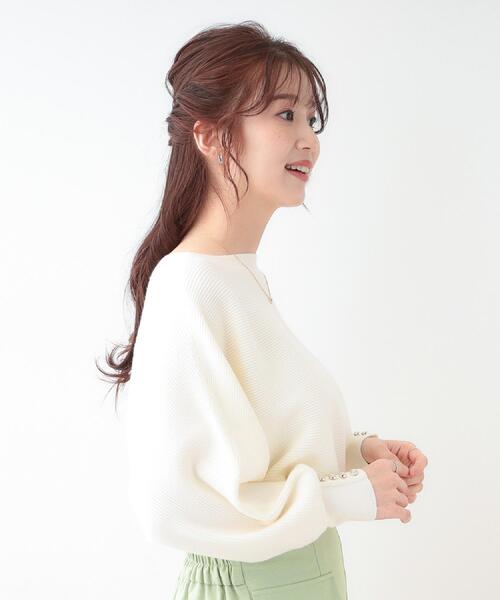 DRESKIP（ドレスキップ）の「【洗える】大人の上品コーデに お袖ビジュー釦付きリブドルマンニット（ニット/セーター・レディース・ピンク系/ブラック/イエロー系その他/オフホワイト/グレー・01/02/03）」の15枚目の写真