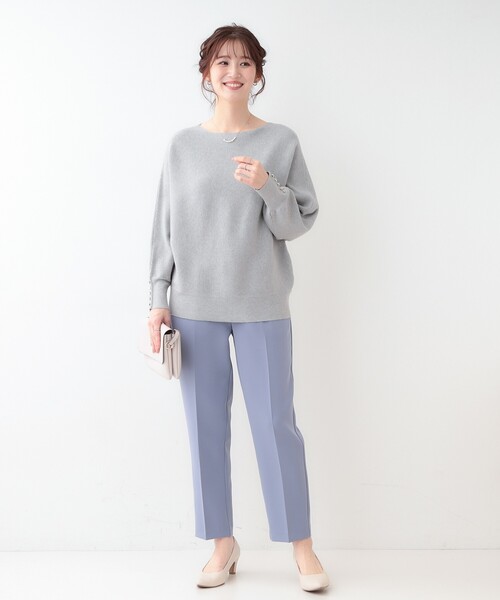 DRESKIP（ドレスキップ）の「【洗える】大人の上品コーデに お袖ビジュー釦付きリブドルマンニット（ニット/セーター・レディース・ピンク系/ブラック/イエロー系その他/オフホワイト/グレー・01/02/03）」の20枚目の写真