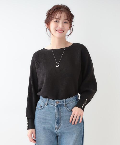 DRESKIP（ドレスキップ）の「【洗える】大人の上品コーデに お袖ビジュー釦付きリブドルマンニット（ニット/セーター・レディース・ピンク系/ブラック/イエロー系その他/オフホワイト/グレー・01/02/03）」の22枚目の写真