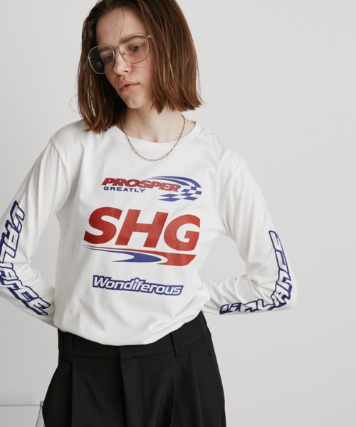 Auntie Rosa Holiday(アンティローザホリデー)の「スポンサーロゴプリントロンTEE(Tシャツ/カットソー・レディース・オフホワイト/チャコールグレー・FREE)」の1枚目の写真