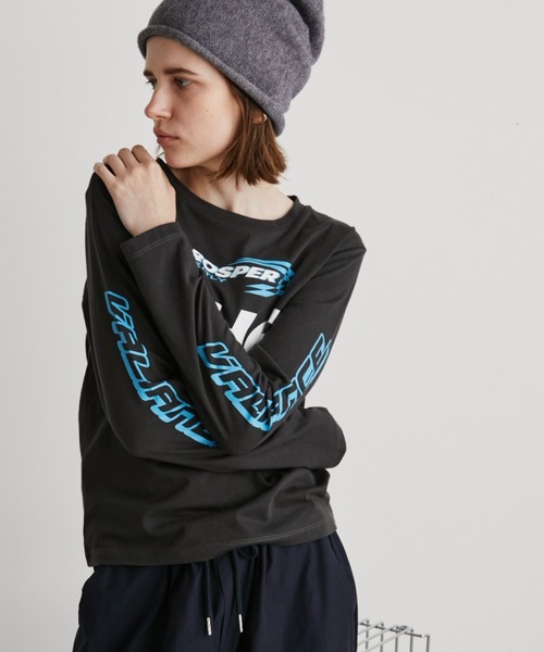 Auntie Rosa Holiday(アンティローザホリデー)の「スポンサーロゴプリントロンTEE(Tシャツ/カットソー・レディース・オフホワイト/チャコールグレー・FREE)」の16枚目の写真