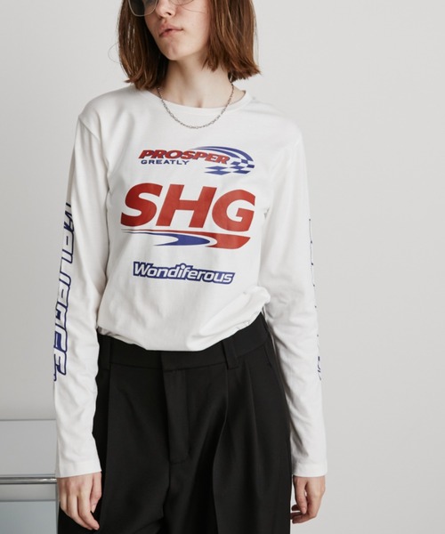 Auntie Rosa Holiday(アンティローザホリデー)の「スポンサーロゴプリントロンTEE(Tシャツ/カットソー・レディース・オフホワイト/チャコールグレー・FREE)」の3枚目の写真