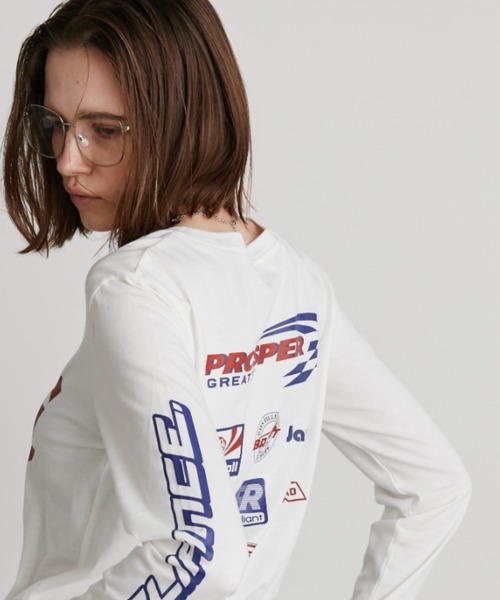 Auntie Rosa Holiday(アンティローザホリデー)の「スポンサーロゴプリントロンTEE(Tシャツ/カットソー・レディース・オフホワイト/チャコールグレー・FREE)」の13枚目の写真