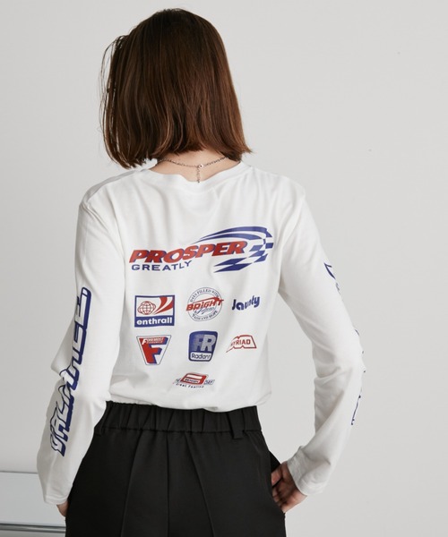 Auntie Rosa Holiday(アンティローザホリデー)の「スポンサーロゴプリントロンTEE(Tシャツ/カットソー・レディース・オフホワイト/チャコールグレー・FREE)」の7枚目の写真