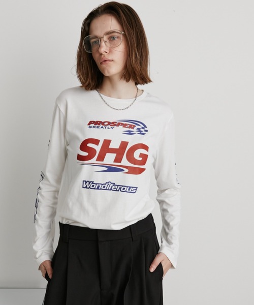 Auntie Rosa Holiday(アンティローザホリデー)の「スポンサーロゴプリントロンTEE(Tシャツ/カットソー・レディース・オフホワイト/チャコールグレー・FREE)」の5枚目の写真
