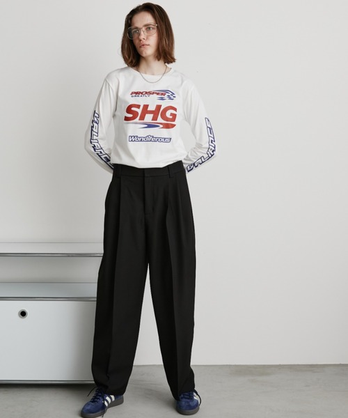 Auntie Rosa Holiday(アンティローザホリデー)の「スポンサーロゴプリントロンTEE(Tシャツ/カットソー・レディース・オフホワイト/チャコールグレー・FREE)」の9枚目の写真