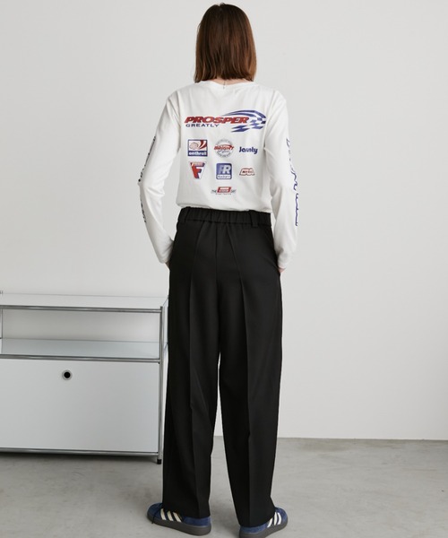 Auntie Rosa Holiday(アンティローザホリデー)の「スポンサーロゴプリントロンTEE(Tシャツ/カットソー・レディース・オフホワイト/チャコールグレー・FREE)」の12枚目の写真
