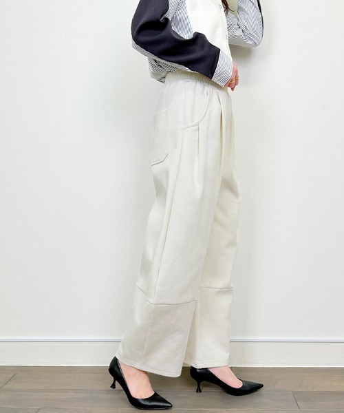 LUGIVA(ルギヴァ)の「カーブパンツ(その他パンツ・レディース・ブラック/オフホワイト/ピンク・M)」の5枚目の写真