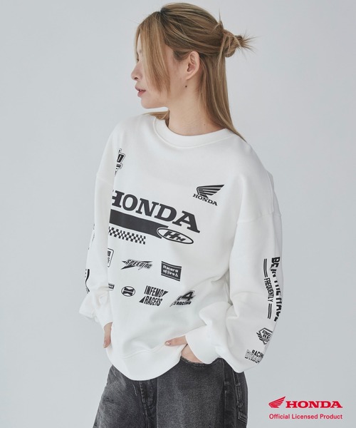 WEGO（ウィゴー）の「∴WEGO/【25年春夏新作】別注Hondaプルオーバービッグスウェット（スウェット・レディース・ブラック/ホワイト・FREE）」の16枚目の写真