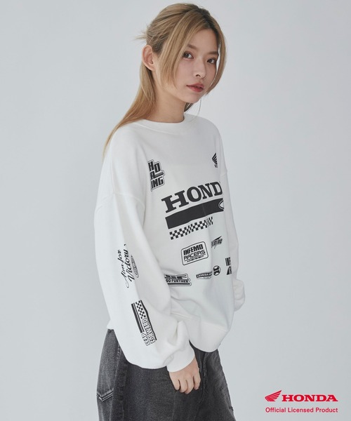 WEGO（ウィゴー）の「∴WEGO/【25年春夏新作】別注Hondaプルオーバービッグスウェット（スウェット・レディース・ブラック/ホワイト・FREE）」の17枚目の写真