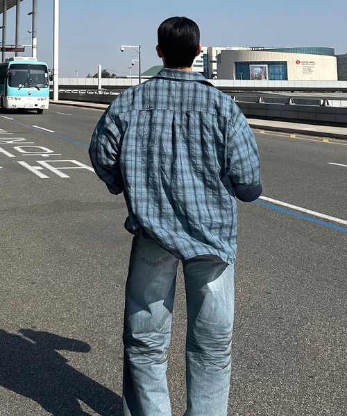 B.R.U(ブル)の「サッカーチェックルーズシャツ(シャツ/ブラウス・メンズ・グレー/ブルー・FREE)」の20枚目の写真