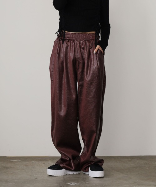 ROOPTOKYO（ループトウキョウ）の「ルーズシルエット ヴィンテージライク イージーパンツ（スラックス・レディース・グレー/ブラック/ブラウン/ワイン・FREE）」の18枚目の写真