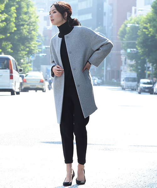 Demi-Luxe BEAMS（デミルクス ビームス）の「【Oggi12月号掲載】Demi-Luxe BEAMS / カシミヤ混 コクーンコート（その他アウター・レディース・ライトグレー/ブラック・38/36）」の8枚目の写真