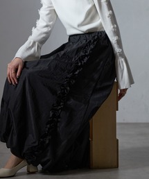 サイドフリルバルーンミディスカート
