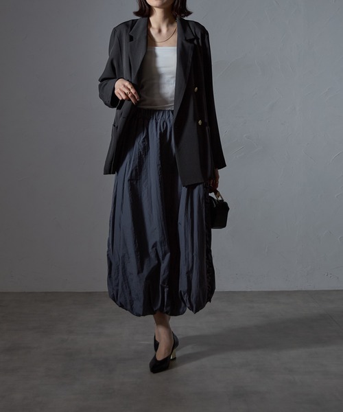 each(イーチ)の「サイドフリルバルーンミディスカート(スカート・レディース・グレー/ブラック/カーキ・FREE)」の22枚目の写真