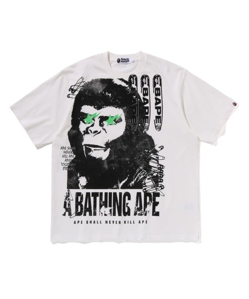 【A BATHING APE】GARMENT DYE RELAXED FIT TEE 要在庫確認 A BATHING APE® Garment Dye Logo Relaxed Fit Tee | Bape