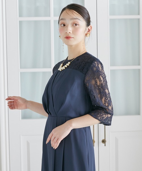 Jolie et Jolie(ジョリーエジョリー)の「タックデザインワンピース+レースワイドパンツ(パンツドレス・レディース・ネイビー/グレー系・M/L/LL/3L/4L/5L)」の18枚目の写真