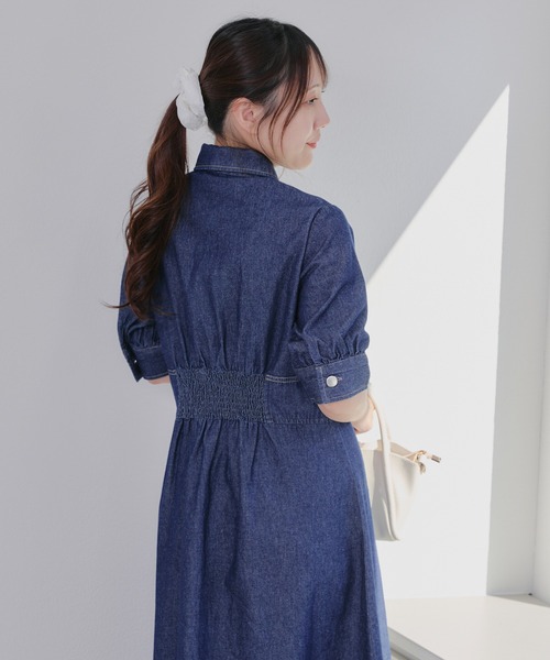 Another Branch olive des olive(アナザーブランチオリーブデオリーブ)の「【SNSで紹介】デニム丈違いワンピース(ワンピース・レディース・ブラック/ブルー・SMALL/MEDIUM)」の9枚目の写真