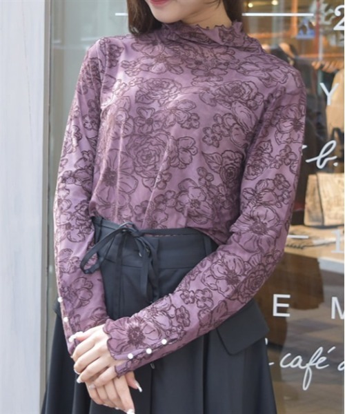 axes femme（アクシーズファム）の「シアーフロッキーインナー（Tシャツ/カットソー・レディース・ブラック/ピンク/イエロー・FREE）」の3枚目の写真