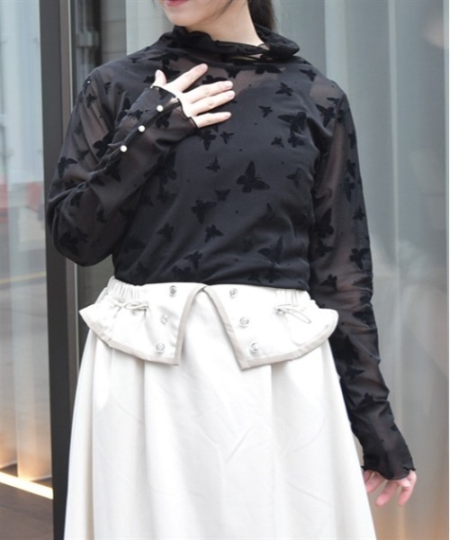 axes femme（アクシーズファム）の「シアーフロッキーインナー（Tシャツ/カットソー・レディース・ブラック/ピンク/イエロー・FREE）」の2枚目の写真