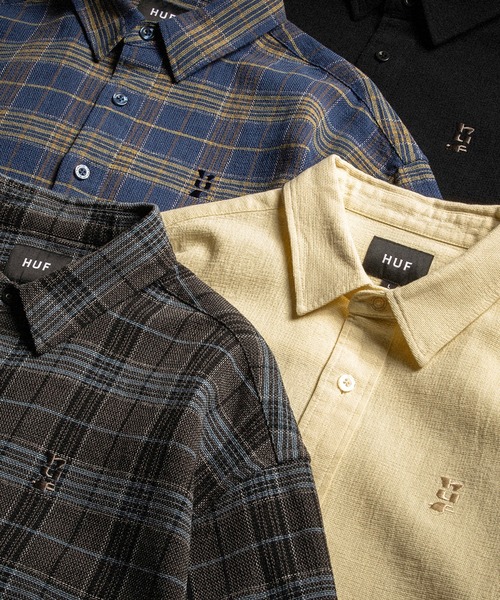 HUF(ハフ)の「MEGABLAST PLAID LS SHIRT / HUF ハフ 長袖シャツ(シャツ/ブラウス・メンズ・ブラック/ブルー・XX-LARGE/X-LARGE/LARGE/MEDIUM/SMALL)」の3枚目の写真