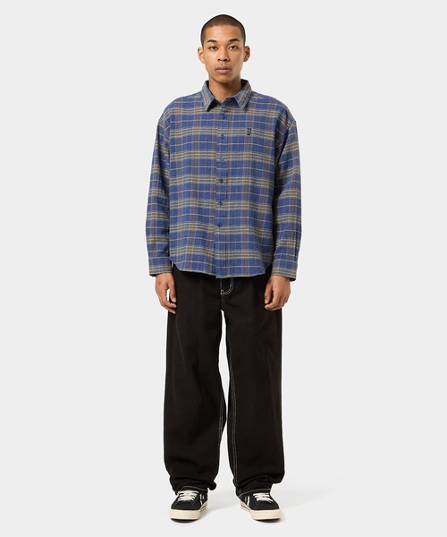 HUF(ハフ)の「MEGABLAST PLAID LS SHIRT / HUF ハフ 長袖シャツ(シャツ/ブラウス・メンズ・ブラック/ブルー・XX-LARGE/X-LARGE/LARGE/MEDIUM/SMALL)」の6枚目の写真
