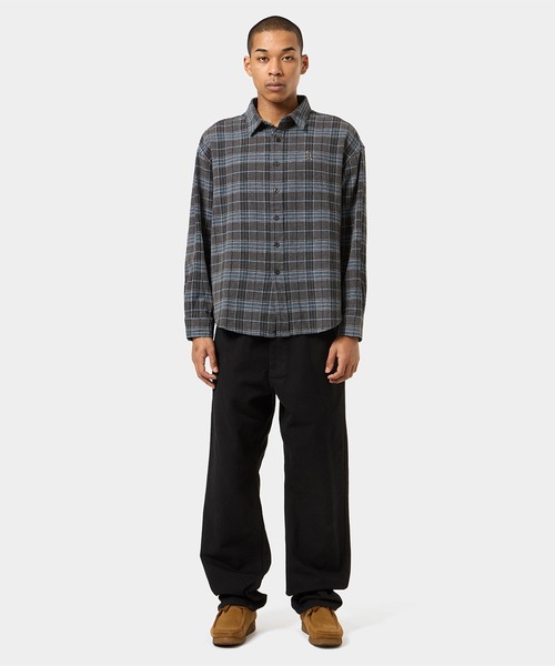 HUF(ハフ)の「MEGABLAST PLAID LS SHIRT / HUF ハフ 長袖シャツ(シャツ/ブラウス・メンズ・ブラック/ブルー・XX-LARGE/X-LARGE/LARGE/MEDIUM/SMALL)」の4枚目の写真