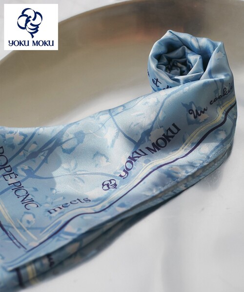 ROPE' PICNIC(ロペピクニック)の「【YOKU MOKU/ヨックモック×ROPE' PICNIC】フラワーグラデーションスカーフ(バンダナ/スカーフ・レディース・キナリ/ブルー系その他4・FREE)」の2枚目の写真