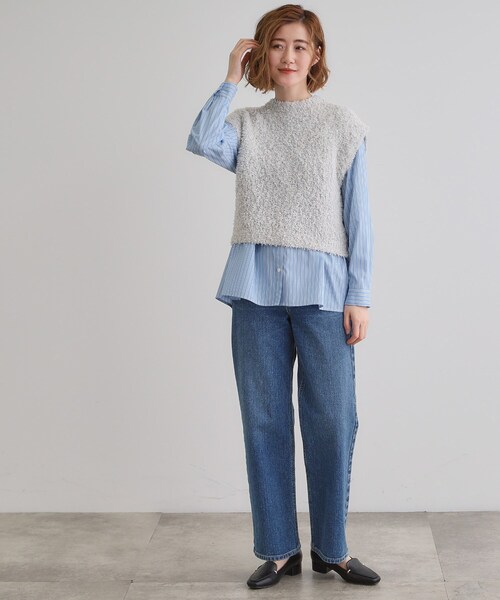 grove（グローブ）の「ラメリリーニットベスト（ベスト・レディース・オフホワイト/グレイッシュベージュ・02/01/03）」の5枚目の写真