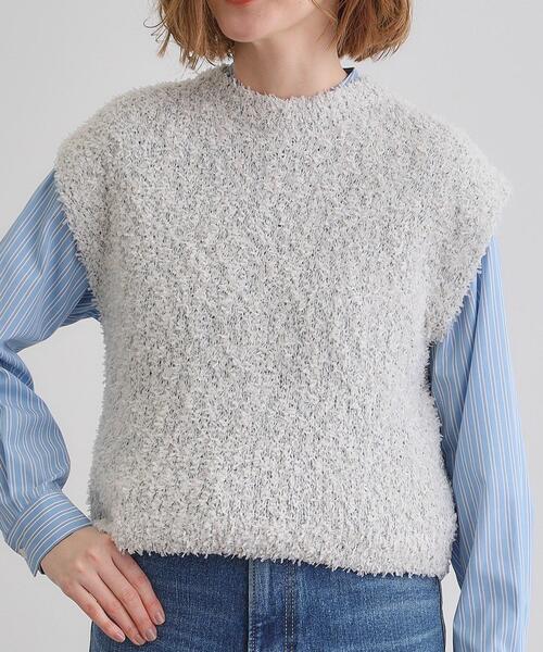 grove（グローブ）の「ラメリリーニットベスト（ベスト・レディース・オフホワイト/グレイッシュベージュ・02/01/03）」の11枚目の写真