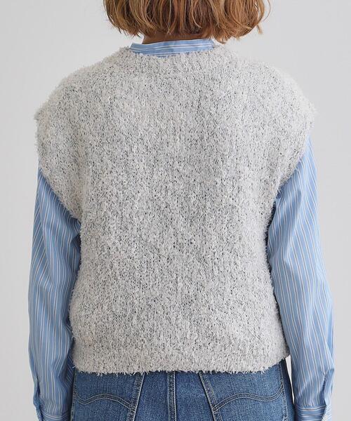 grove（グローブ）の「ラメリリーニットベスト（ベスト・レディース・オフホワイト/グレイッシュベージュ・02/01/03）」の13枚目の写真