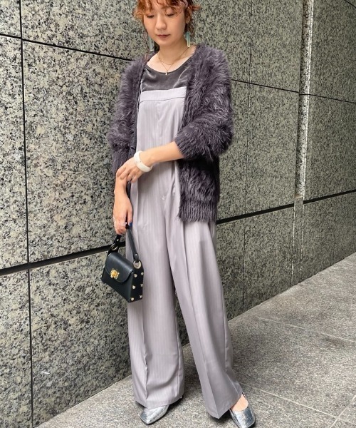 ROSE BUD（ローズバッド）の「【WEB・一部店舗限定】ベアオールインワン（つなぎ/オールインワン・レディース・グレー/ネイビー・ONE SIZE）」の7枚目の写真