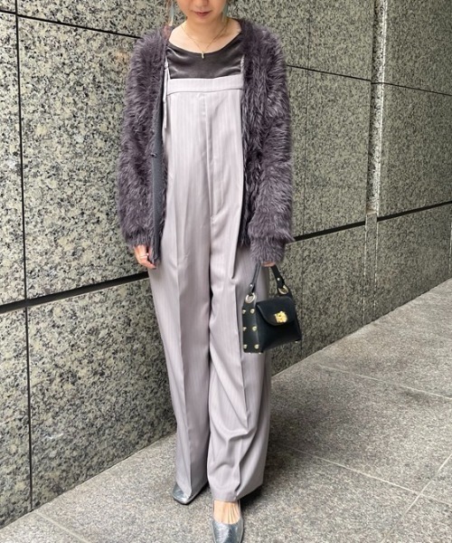 ROSE BUD（ローズバッド）の「【WEB・一部店舗限定】ベアオールインワン（つなぎ/オールインワン・レディース・グレー/ネイビー・ONE SIZE）」の8枚目の写真