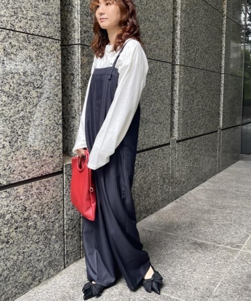 ROSE BUD（ローズバッド）の「【WEB・一部店舗限定】ベアオールインワン（つなぎ/オールインワン・レディース・グレー/ネイビー・ONE SIZE）」の10枚目の写真