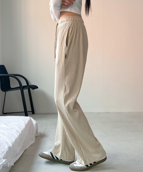 さらに100円引き◆MUAHMUAH◆SOFT WIDE BANDING PANTS A'GEM/9 × .kom 『muah muah/ムーアムーア』 SOFT WIDE BANDING