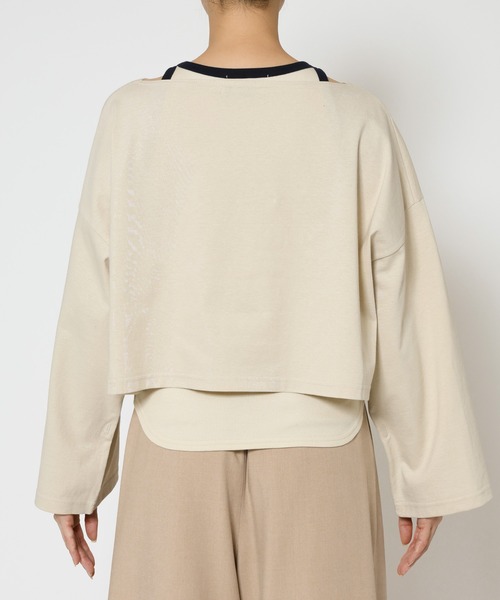 BABYLONE(バビロン)の「ワイドショートT×タンクSET(アンサンブル・レディース・チャコール/カーキ/ホワイト/ベージュ・フリー)」の18枚目の写真