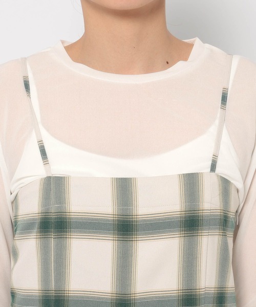 LOWRYS FARM(ローリーズファーム)の「オンブレチェックベアサロペット 289828(サロペット/オーバーオール・レディース・オフホワイト/ブラック・FREE)」の10枚目の写真